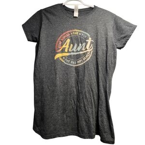 Gildan Gray Graphic Tee with 'Aunt' Design Size XL